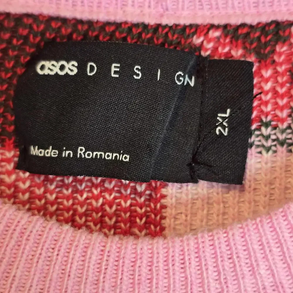 ASOS DESIGN  Pink Strawberry Pattern Sweater 2XL unisex - Picture 3 of 7